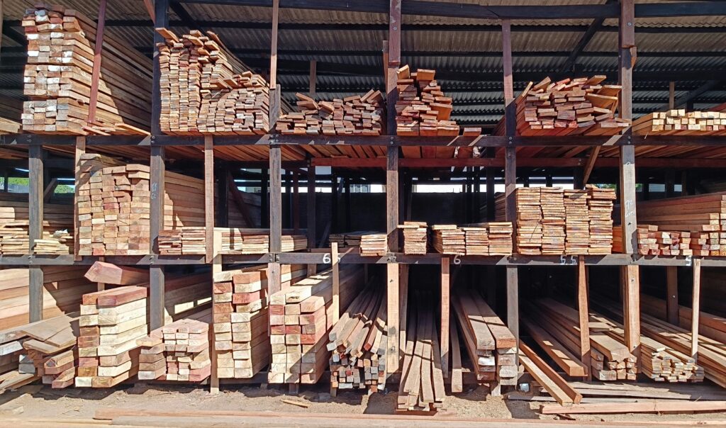 Lumber in store
