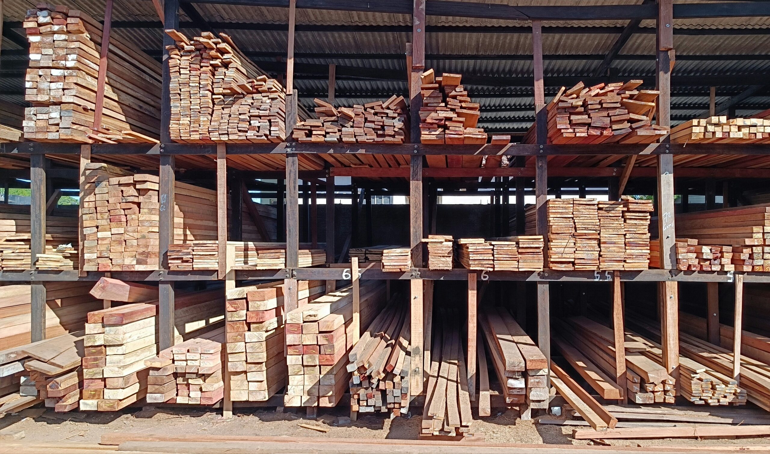 Lumber in store